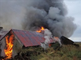 Hamar brennur Mynd: Slökkvilið Hvammstanga